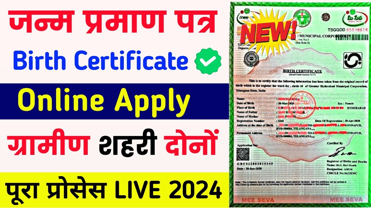 Birth Certificate Online Apply 2024